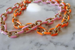 Enamel Paperclip Chain - Dear GigiOrange