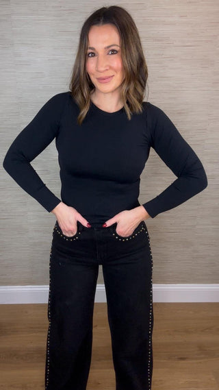 Long Sleeve Basic Tee - Dear GigiOSBlack