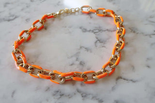 Enamel Paperclip Chain - Dear GigiOrange