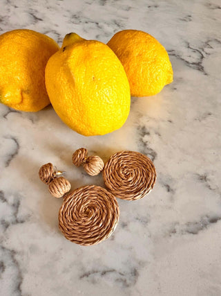 Braided Disc Charm Dangle Earrings - Dear Gigi