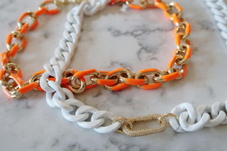 Enamel Paperclip Chain - Dear GigiOrange