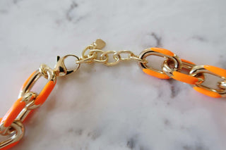 Enamel Paperclip Chain - Dear GigiOrange