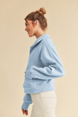 Dove Funnel Neck Half Zip - Dear GigiBlackSmall