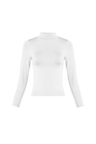Black Highneck smooth long sleeve top - Dear GigiBlackO/S
