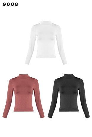 Black Highneck smooth long sleeve top - Dear GigiBlackO/S