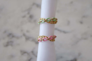 Enamel Chain Ring - Dear GigiGold