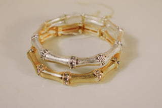 Pave Bamboo Stretch Bracelet - Dear GigiGold