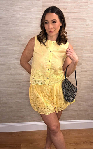 Summer Breeze Yellow Eyelet Set - Dear GigiSmallYellow