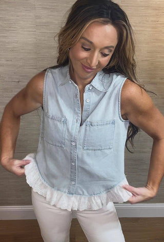 Jean Ruffle Tank - Dear GigiS