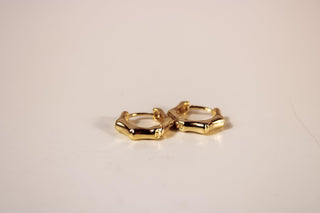 Bamboo Gold Dipped Huggie Hoops - Dear GigiGold