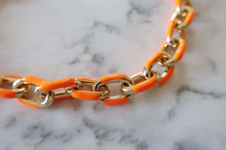 Enamel Paperclip Chain - Dear GigiOrange