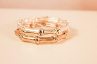Pave Bamboo Stretch Bracelet - Dear GigiGold
