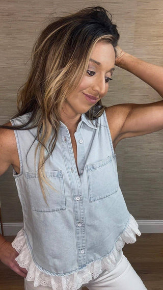 Jean Ruffle Tank - Dear GigiS