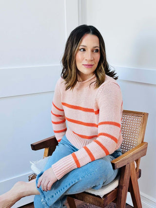 Piper Blush Striped Sweater - Dear GigiS