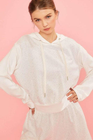 Hot Fix Trim Hoodie Sweater Set - Dear GigiSmall