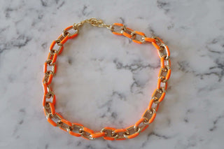 Enamel Paperclip Chain - Dear GigiOrange