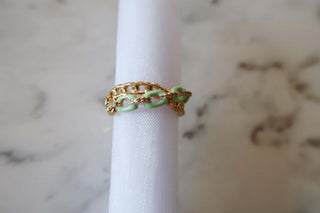 Enamel Chain Ring - Dear GigiGold