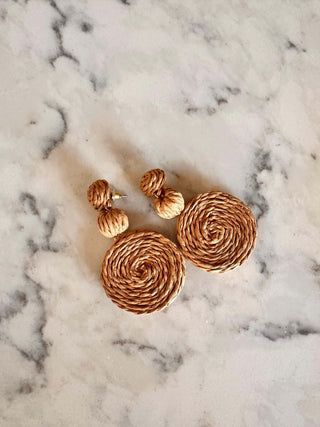 Braided Disc Charm Dangle Earrings - Dear Gigi