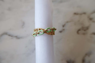 Enamel Chain Ring - Dear GigiGold