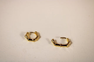 Bamboo Gold Dipped Huggie Hoops - Dear GigiGold