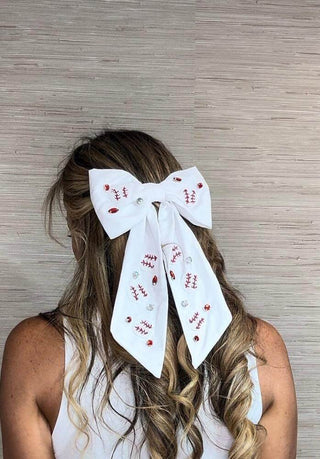 Baseball Bow - Dear GigiWhite
