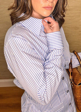 Avery Blue Striped Dress - Dear GigiSmallBlue