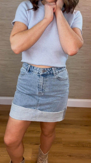 Wide Edge Jean Skirt - Dear GigiS