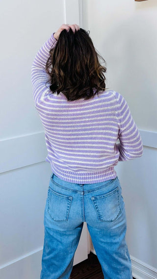 Sabrina Lilac Striped Sweater - Dear GigiS