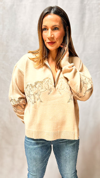 The Windsor Top – Cream & Chestnut