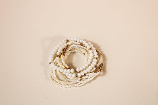 Stackable Multi - Layer Bead Bracelet - Dear GigiWhite