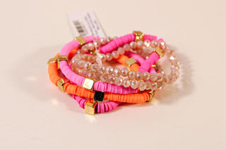 Bead & Metal Square Bracelet Set - Dear GigiOffwhite