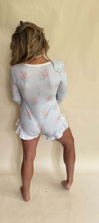 Marley Blue Floral Pajama Romper