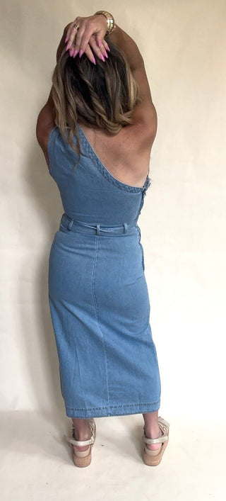 Denim One Shoulder Dress - Dear GigiS