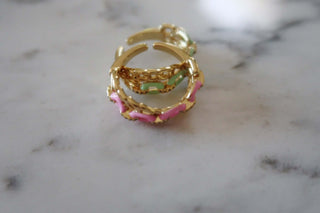 Enamel Chain Ring - Dear GigiGold