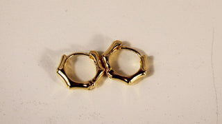Bamboo Gold Dipped Huggie Hoops - Dear GigiGold