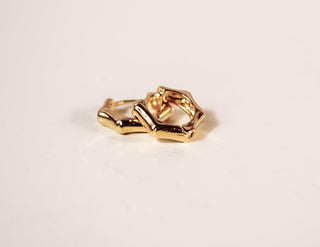 Bamboo Gold Dipped Huggie Hoops - Dear GigiGold