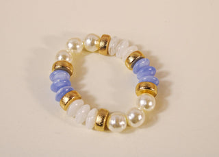 Pearl & Color Rondelle Beads Bracelet - Dear GigiBlack