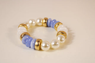 Pearl & Color Rondelle Beads Bracelet - Dear GigiBlack