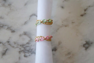 Enamel Chain Ring - Dear GigiPink
