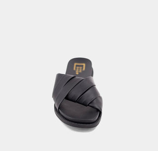 Chelsea Black Flat Sandal - Dear GigiBlack6