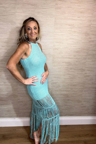 Crochet Knit Midi Dress - Dear GigiSmall