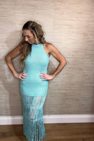 Crochet Knit Midi Dress - Dear GigiSmall