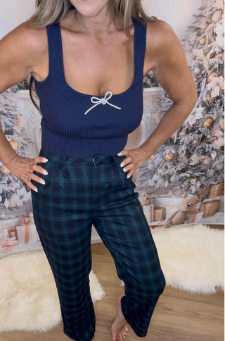 Blue Rhinestone Bow Tank - Dear GigiS