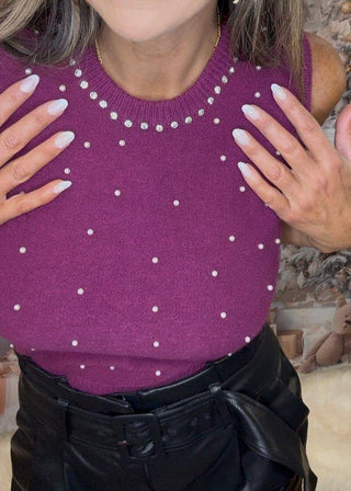 Purple Rhinestone Sweater - Dear GigiS