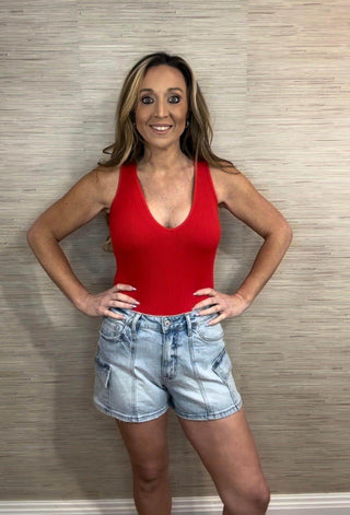HIGH RISE CARGO MOM SHORTS - Dear GigiSmall