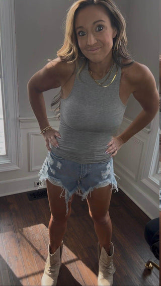 Gray Bodycon Tank - Dear GigiS