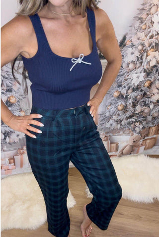 Blue Rhinestone Bow Tank - Dear GigiS