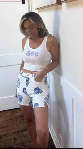 SEASHELL PRINT SHORTS - Dear GigiXS