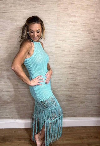 Crochet Knit Midi Dress - Dear GigiSmall