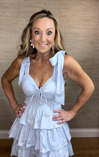 Poplin Bow Corset Dress - Dear GigiSmall